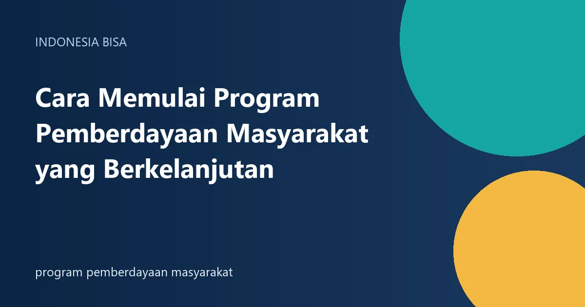program pemberdayaan masyarakat